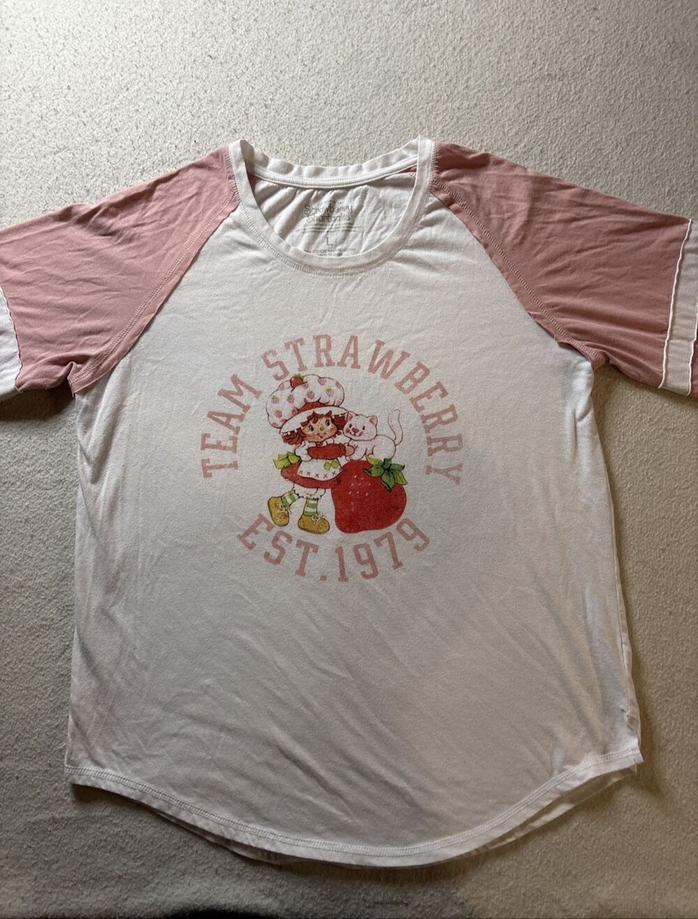 Vintage Vibe Strawberry Shortcake Raglan Tee L Team Strawberry Est 1979 Coquette